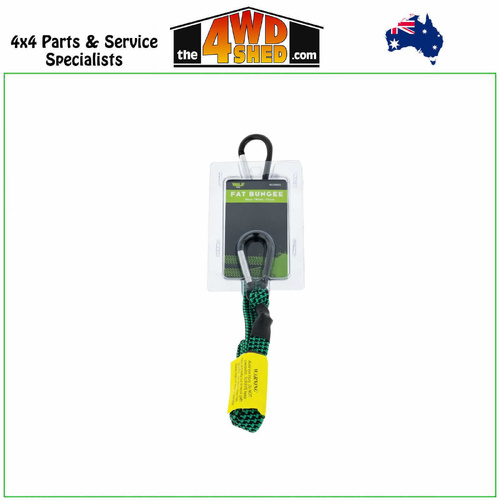 Fat Bungee Strap 80mm with Carabiner Style Clips - GREEN