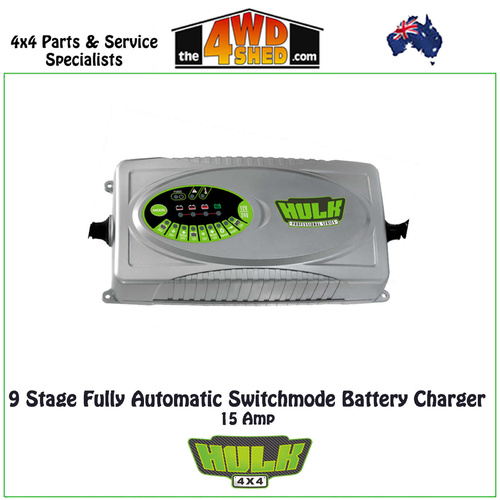 9 Stage Fully Automatic Switchmode Battery Charger 15 Amp 12-24V