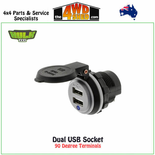 Dual USB Socket - 90 Degree Terminals