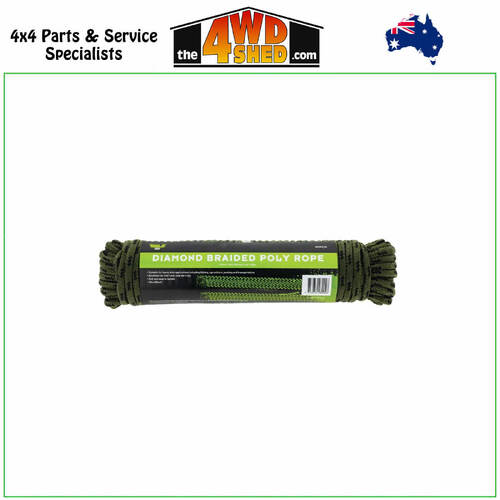 Diamond Braid Olive & Black Poly Rope 9.5MM X 30M