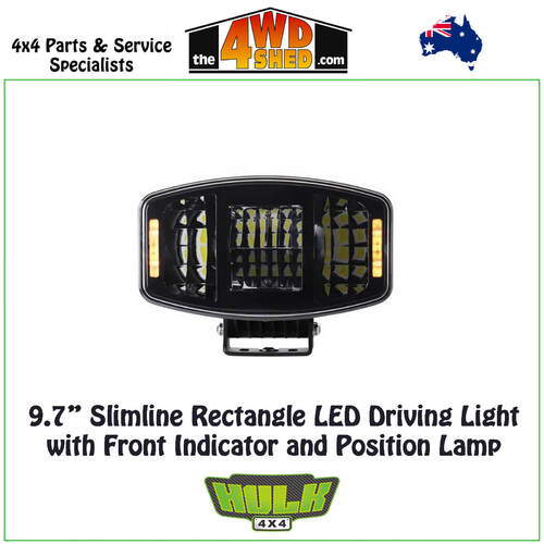 9.7" Slimline Rectangle LED Driving Light with Front Indicator & Position Lamp