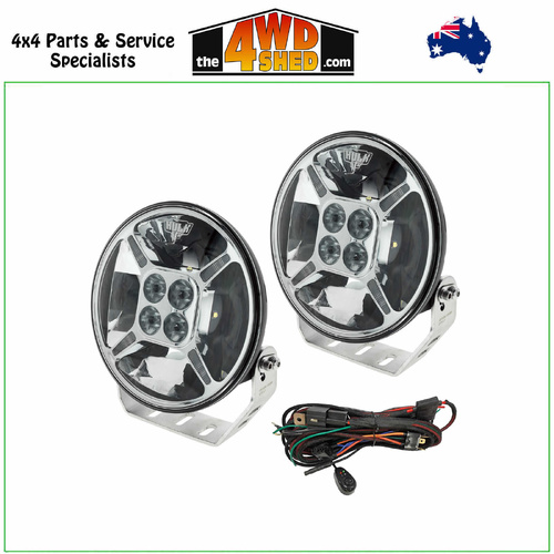 7 Inch Chrome Round LED Driving Lights Kit