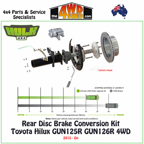 Rear Disc Brake Conversion Kit Toyota Hilux 2015-On
