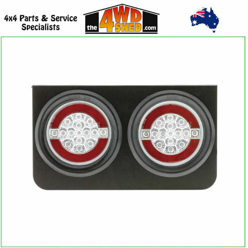 Dual Black Metal Tail Light Bracket suits Round Zeon LED Lamps