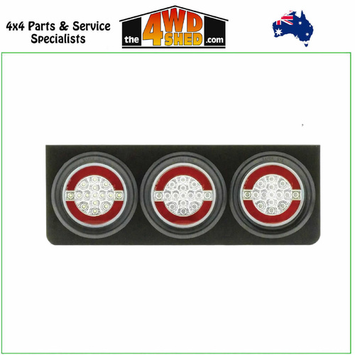 Triple Black Metal Tail Light Bracket suits Round Zeon LED Lamps