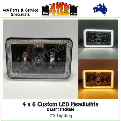 Custom LED Headlights 4 x 6 inch 2pk