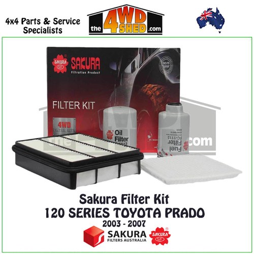 Sakura Filter Kit 120 Series Toyota Prado KZJ 3.0l 2003-2007