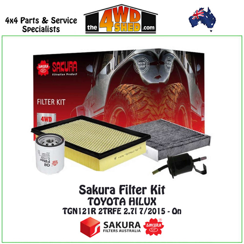 Sakura Filter Kit Toyota Hilux TGN 2.7l 7/2015-On