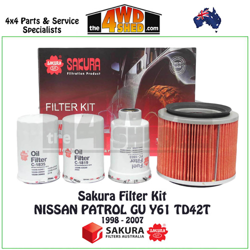 Sakura Filter Kit Nissan Patrol GU Y61 TD42T 4.2l 1998-2007