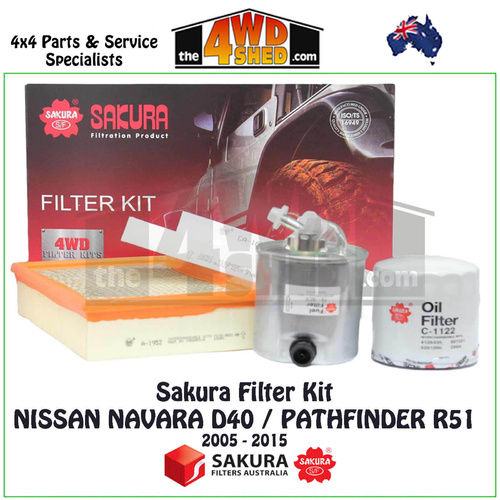 Sakura Filter Kit Nissan Navarar D40 Pathfinder R51 2.5l 2005-2015