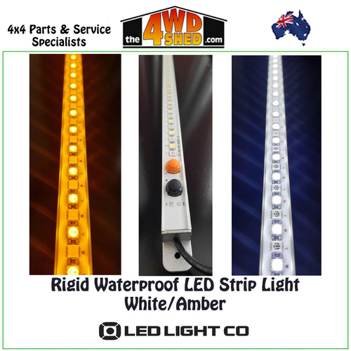 Silver Rigid Waterproof LED Strip Light White & Amber
