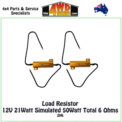 Load Resistor 12V 21Watt Simulated 50Watt Total 6 Ohms - 2pk