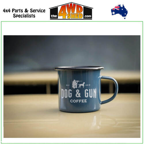 Dog & Gun Coffee Enamel Mug - Cadet Blue
