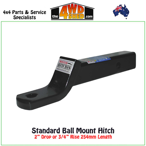 Standard Ball Mount Hitch 2" Drop or 3/4" Rise 254mm Length