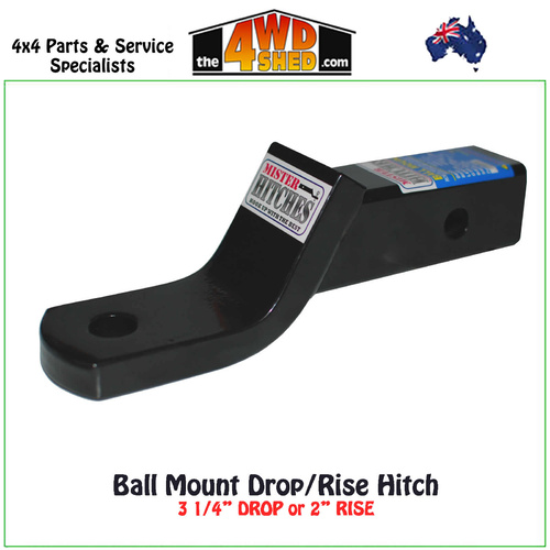 Standard Ball Mount Hitch 3 1/4" Drop or 2" Rise 292mm Length