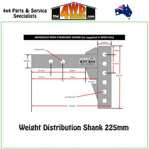 Weight Distribution Shank 225mm