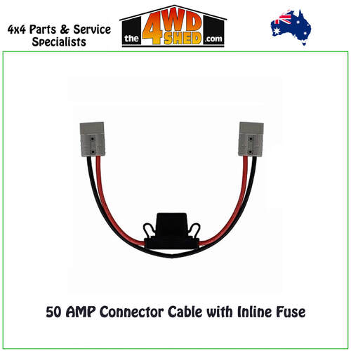 50 AMP Anderson Connector Cable with Inline Fuse