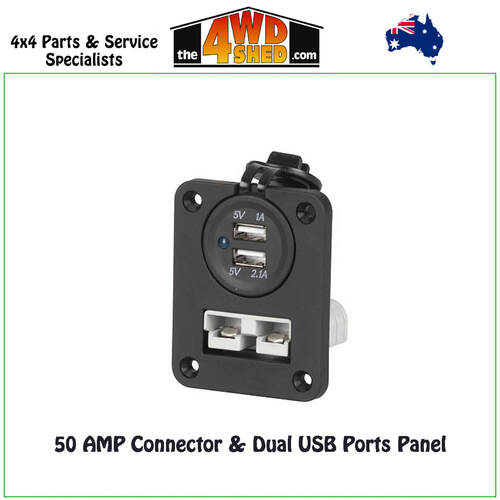 Flush Mount 50 AMP Anderson Connector & Dual USB Ports Panel