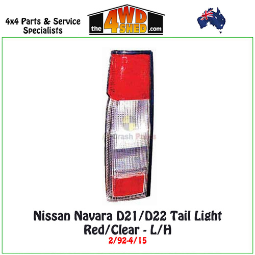 Nissan Navara D21 D22 Tail Light Red/Clear 2/92-4/15 - Left