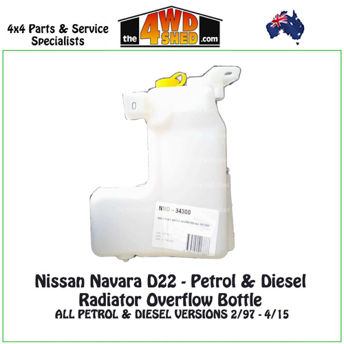 Nissan Navara D22 Petrol & Diesel Radiator Overflow Bottle