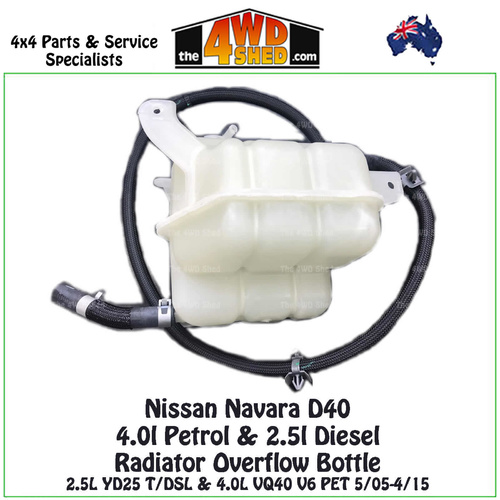 Nissan Navara D40 4.0l Petrol & 2.5l Diesel Radiator Overflow Bottle