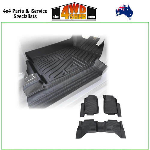 5D TPE Molded Floor Mats Isuzu DMAX Dual Cab 2012-2020