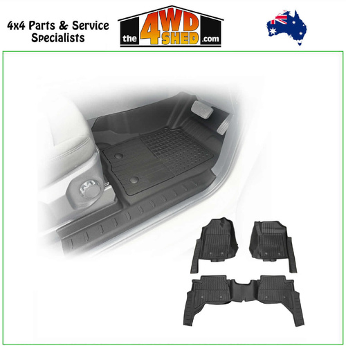 Premium Injection Molded TPE Floor Mats Ford Ranger Next Gen Dual Cab 2022-On