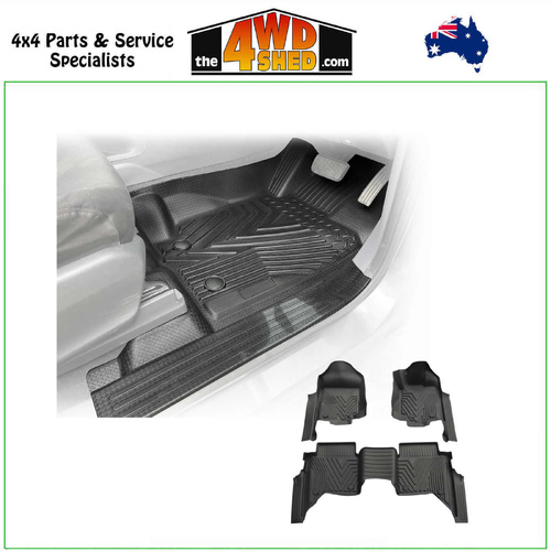 Premium Injection Molded TPE Floor Mats Ford Ranger PX Dual Cab 2011-2022