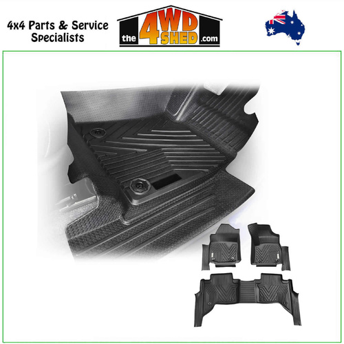 Premium Injection Molded TPE Floor Mats Toyota Hilux Dual Cab Auto Trans 2015-On