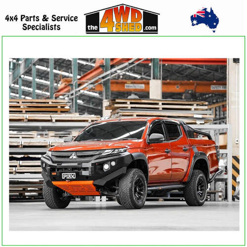 Elite Non Loop Winch Bull Bar Mitsubishi Triton MR - Black Tow Points & Orange Bash Plates