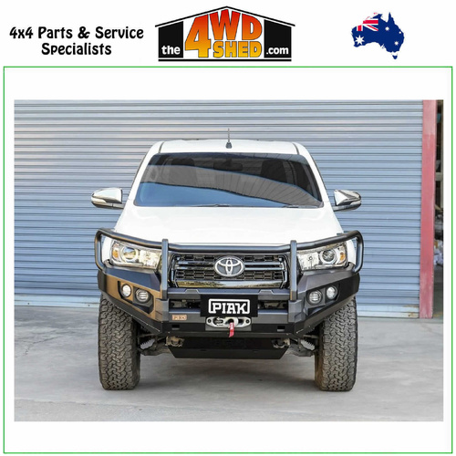 Elite Loop Winch Bull Bar Toyota Hilux 6/2018 to 4/2020 - Black Bash Plate