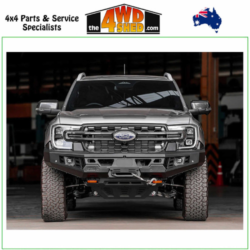 Genesis Non Loop Winch Bull Bar Ford Ranger Next Gen 5/2022-On - Black Tow Points & Orange Bash Plates