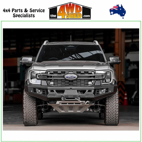 Genesis Non Loop Winch Bull Bar Ford Ranger Next Gen 5/2022-On - Black Tow Points & Grey Bash Plates