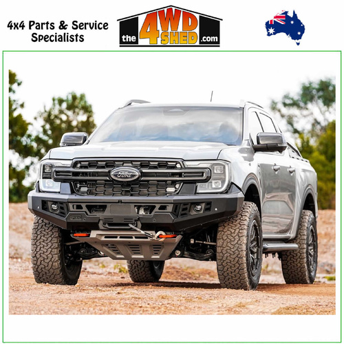 Genesis Non Loop Winch Bull Bar Ford Ranger Next Gen 5/2022-On - Black Tow Points & Orange Bash Plates