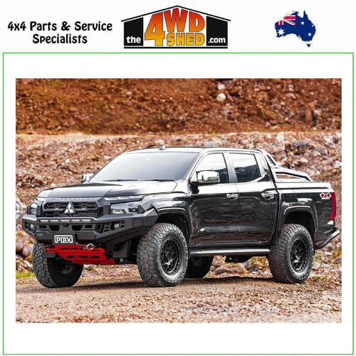 Genesis Non Loop Winch Bull Bar Mitsubishi Triton MV 12/2023-On - Black Tow Points & Orange Bash Plates