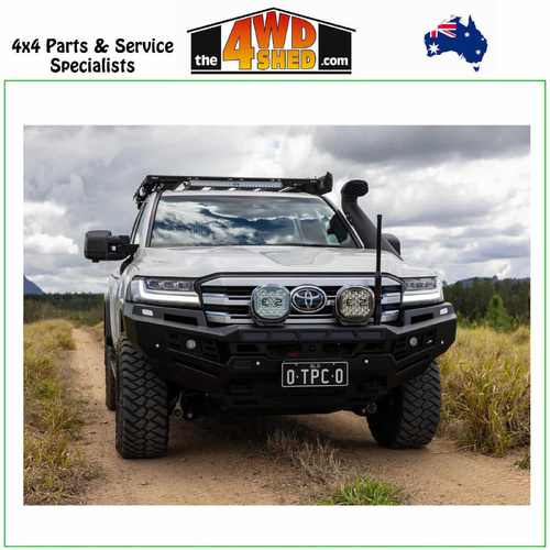 Genesis Non Loop Winch Bull Bar Toyota Landcruiser 300 Series GX - Black Tow Points & Black Bash Plates