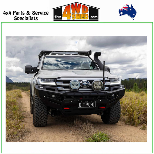 Genesis Non Loop Winch Bull Bar Toyota Landcruiser 300 Series GXL VX Sahara  - Orange Tow Points & Black Bash Plates