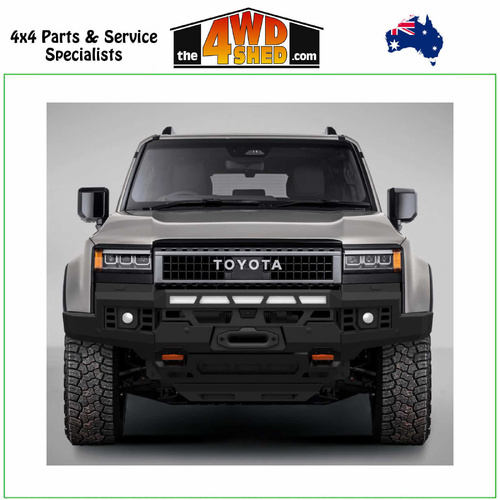 Elite Non Loop Bar Toyota Prado 250 Series GX GXL Altitude 8/2024-On - Orange Tow Points & Black Bash Plate