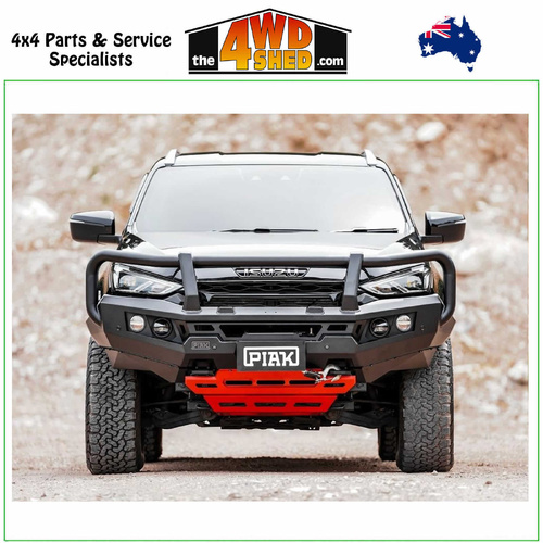 Genesis Loop Winch Bull Bar Isuzu MUX 6/2021-10/2024 - Black Tow Points & Orange Bash Plates