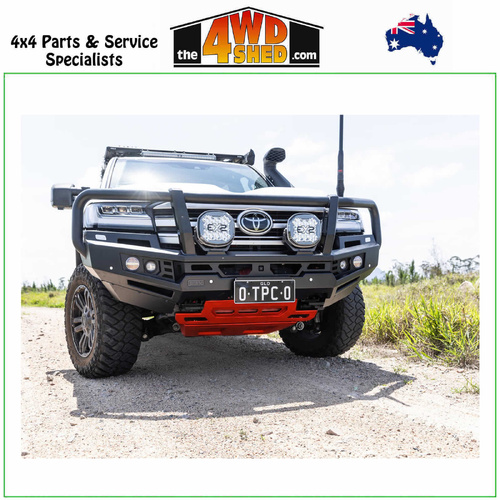 Genesis Loop Winch Bull Bar Toyota Landcruiser 300 Series GX - Black Tow Points & Orange Bash Plates