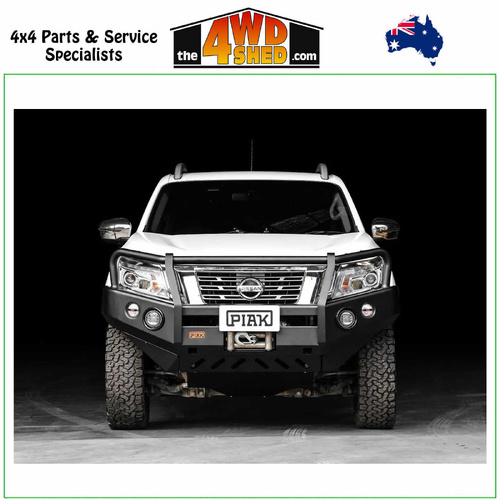Premium Loop Winch Bull Bar Nissan Navara NP300 2015-2020 - Black Tow Points & Black Bash Plate