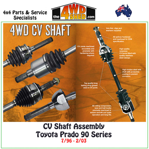 CV Shaft Assembly Toyota Prado 90 Series 7/96-2/03
