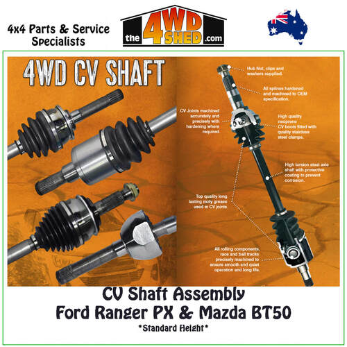 CV Shaft Assembly Ford Ranger PX & Mazda BT50 Standard Height - Right