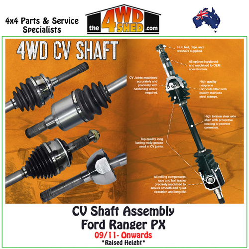 CV Shaft Assembly Ford Ranger PX 09/11-On Raised Height - Right
