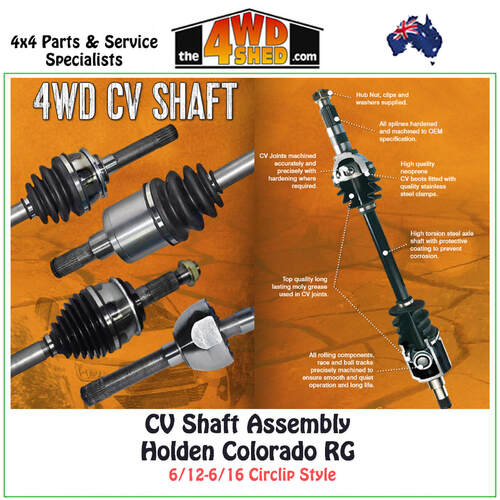 CV Shaft Assembly Holden RG Colorado 06/12-6/16