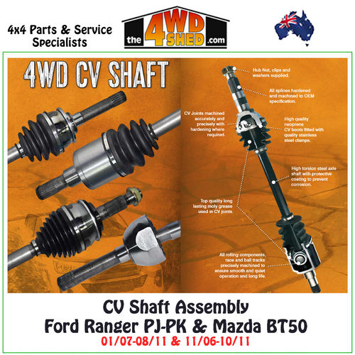 CV Shaft Assembly Ford Ranger PJ PK & Mazda BT50 01/07-08/11 - Right