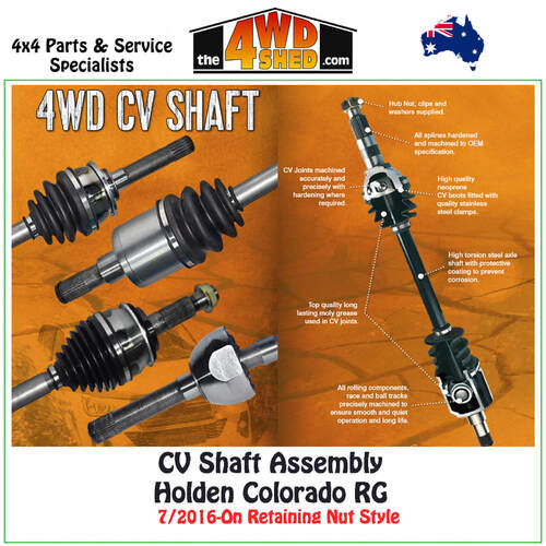 CV Shaft Assembly Holden RG Colorado 7/16-On