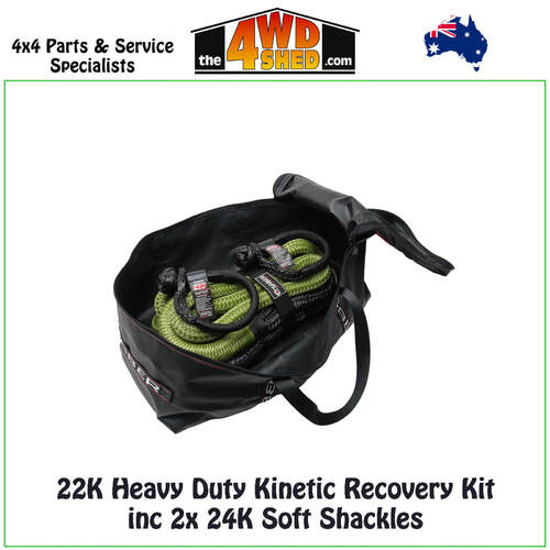 22K Heavy Duty Kinetic Recovery Kit inc 2x 24K Soft Shackles