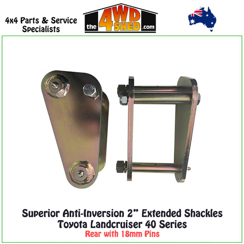 Anti-Inversion 2 inch Extended Shackles Toyota Landcruiser 40 Series Rear