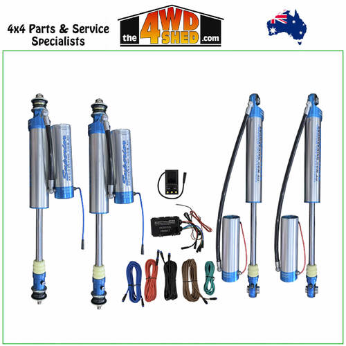 Superior (ECDS) Electric Adjustable 2.5 Monotube Remote Reservoir Shock Kit 4 Inch 100mm Lift 76 78 79 Series Toyota Landcruiser